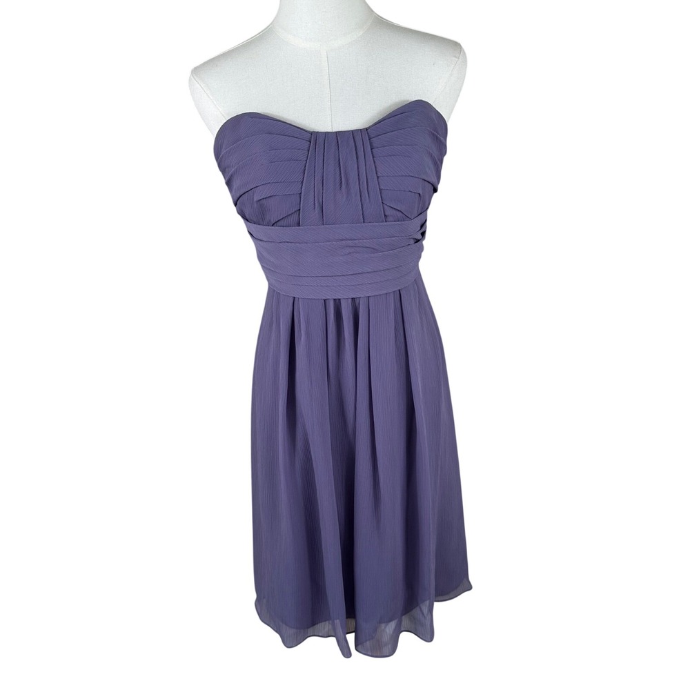 Priscilla of Boston Cocktail Dress Women 4 Purple Strapless Chiffon Aesthetic